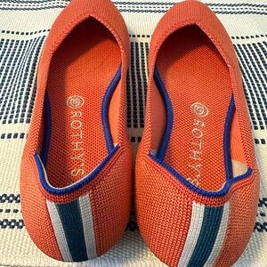 Pre-Loved Rothy's Persimmon Heel Stripe Round Toe Flats (RETIRED)